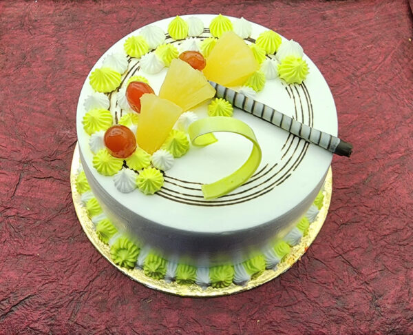 pineapple cake with green frosting
